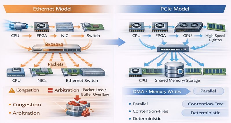 Deep Memory Recording Ethernet versus PCIe Fabric